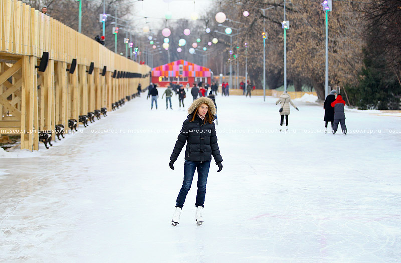 Московский репортаж, Москва, ЦПКиО, Парк Горького, каток, Сергей Капков, Ольга Захарова