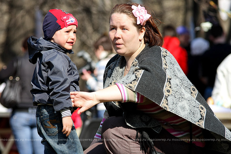 Москва, Московский репортаж, Пасха, парк Красная Пресня, праздник пасхального яйца, Галерея русской ледовой скульптуры