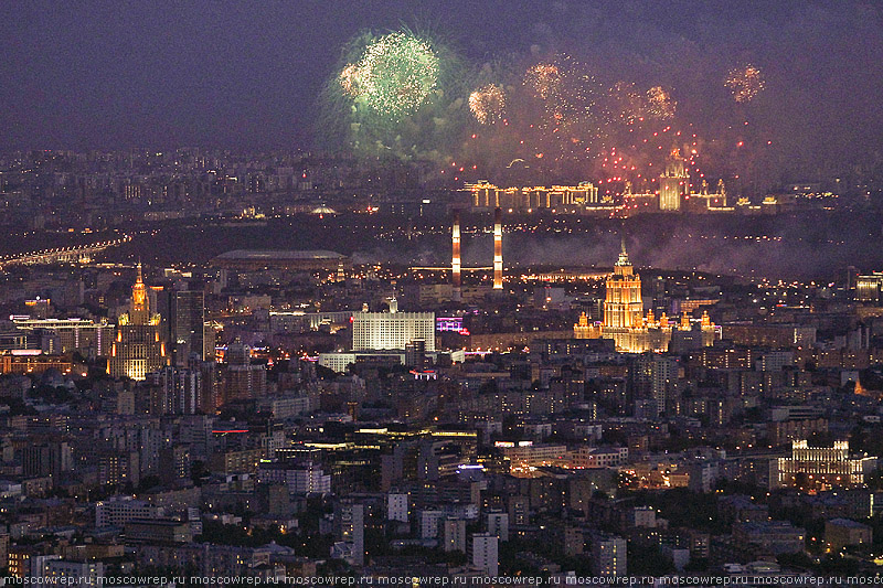 Москва, Московский репортаж, 9 мая, салют, День Победы, Останкино, Останкинская телебашня