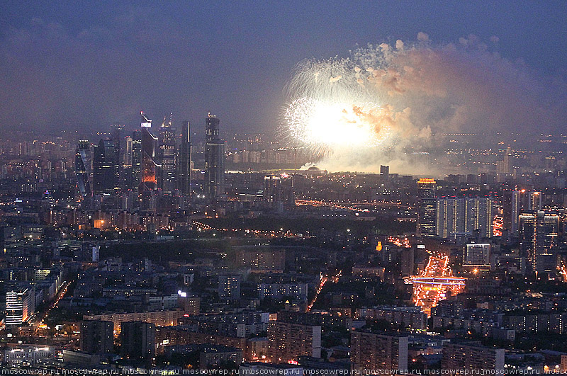 Москва, Московский репортаж, 9 мая, салют, День Победы, Останкино, Останкинская телебашня