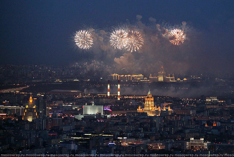 Москва, Московский репортаж, 9 мая, салют, День Победы, Останкино, Останкинская телебашня