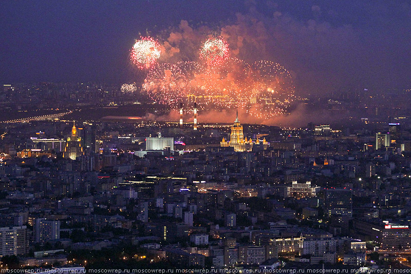 Москва, Московский репортаж, 9 мая, салют, День Победы, Останкино, Останкинская телебашня