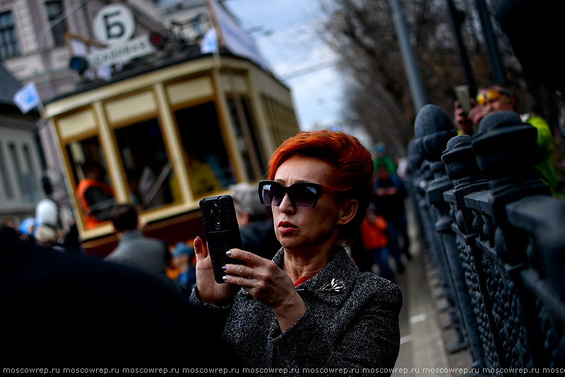 Московский репортаж, Москва, Парад трамваев, The tram parade in Moscow