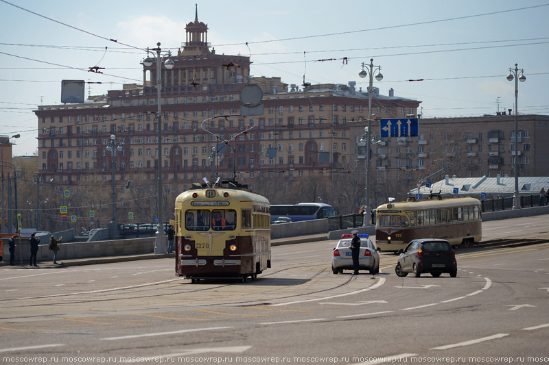 Московский репортаж, Москва, Парад трамваев, The tram parade in Moscow